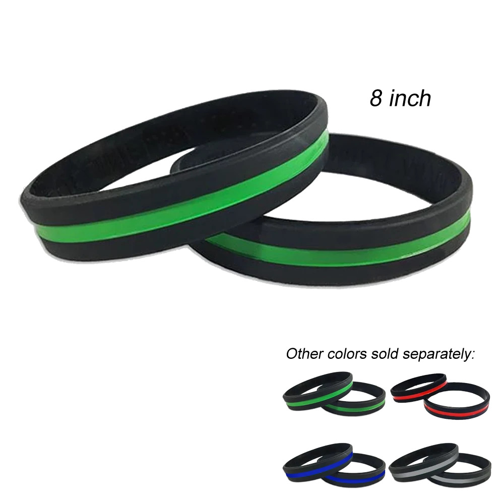 Thin Green Line Police Silicon Bracelet (GREEN) Military, Sheriff, Border Patrol