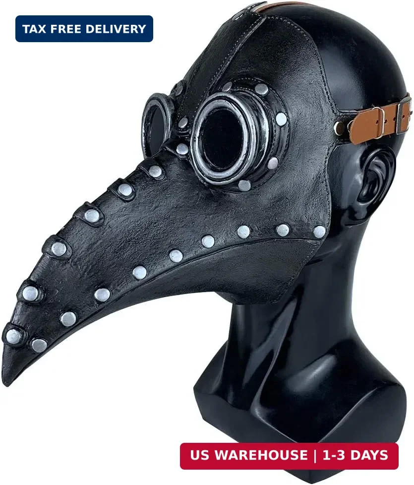 Stegosaurus Plague Doctor Bird Mask Long Nose Beak Cosplay Steampunk Halloween C