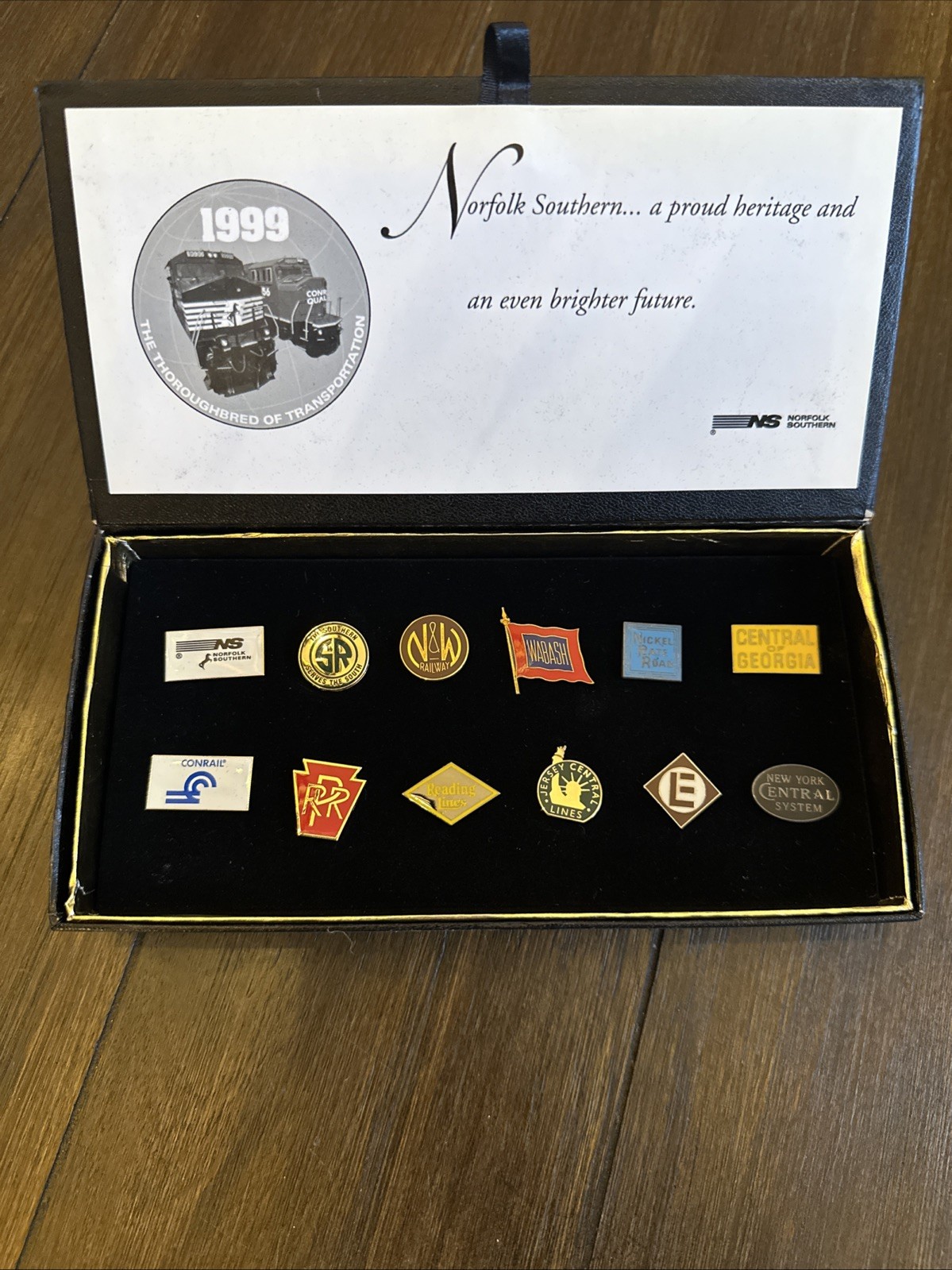 1999 Norfolk Southern Railroad Pin Set w/ Original Box Train Collectible