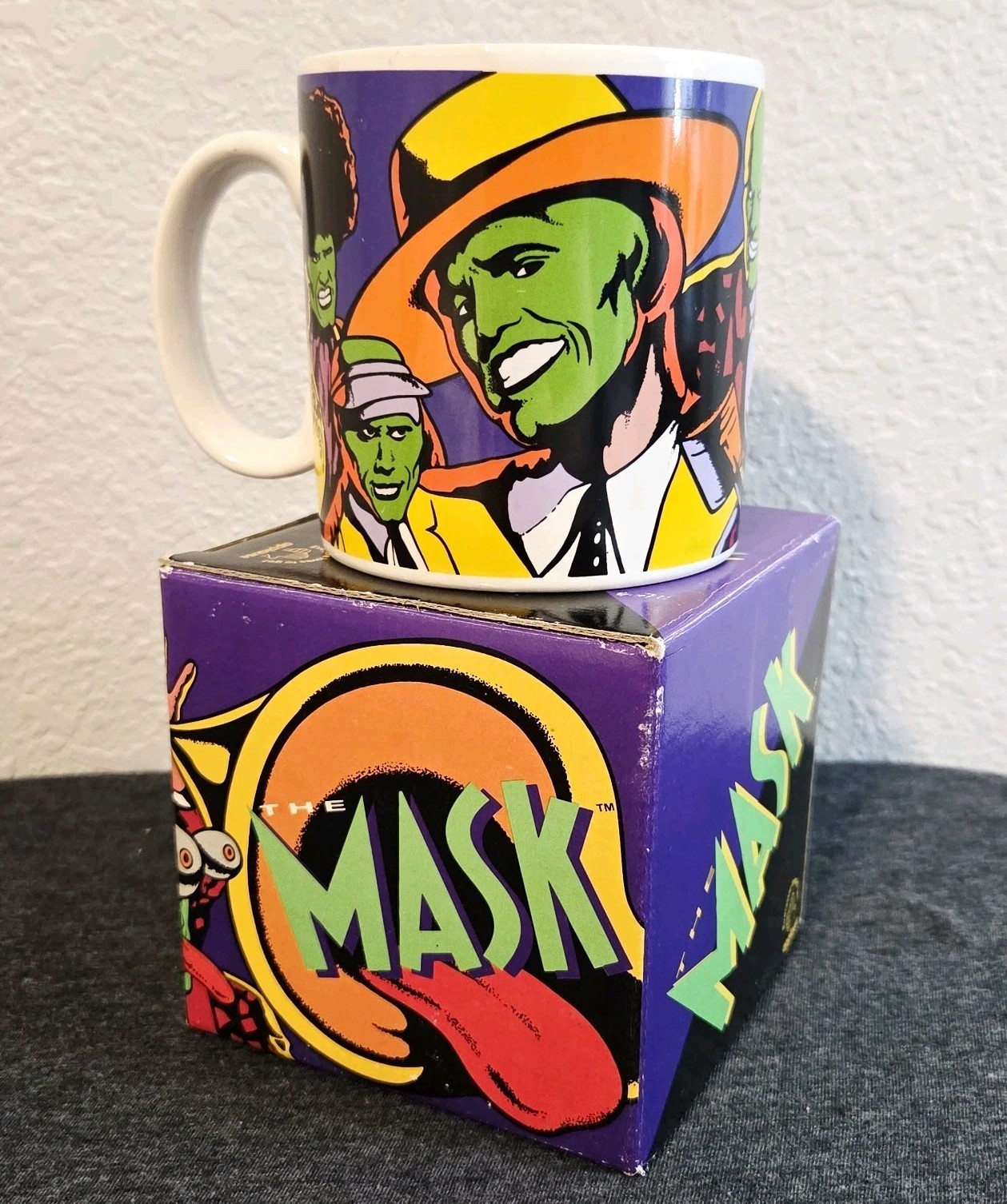 VTG 1994 'The Mask' Movie Memorabilia Collectible Coffee Mug In Box By Applause