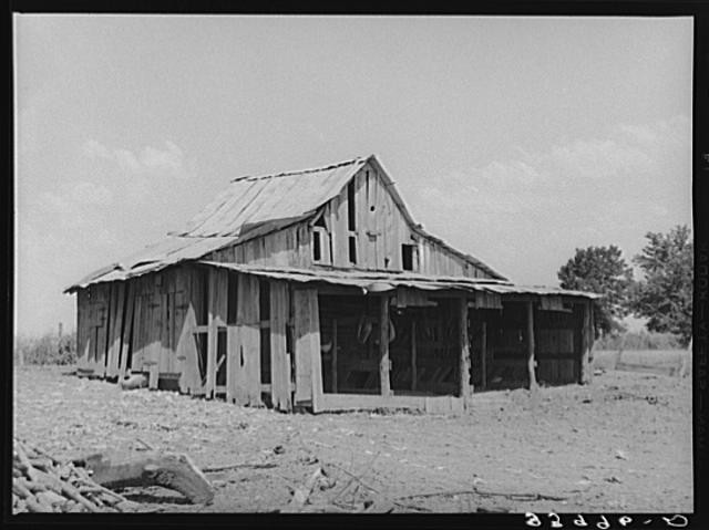 Photo:Muskogee Oklahoma Tenant Farmer Barn 1930s Rural Farmhouse