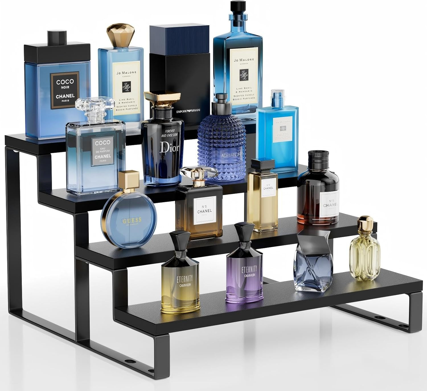 Wood Cologne Organizer for Men,12 Inch 4 Tier Cologne Stand Waterproof Perfume