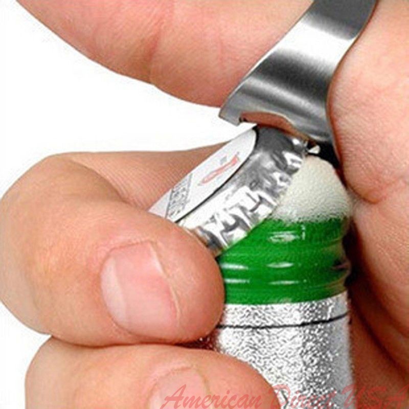 5X Pcs Stainless Steel Finger Ring Bottle Opener Bar Beer tool Colors Silver
