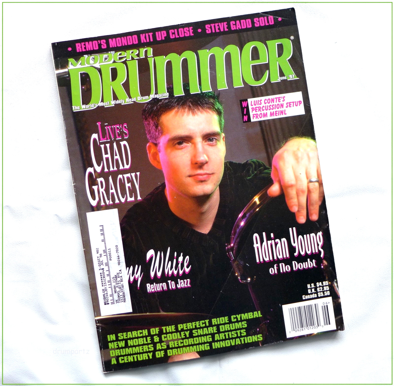 MODERN DRUMMER - June 1997 - CHAD GRACEY of LIVE + Lenny White & Adrian Young