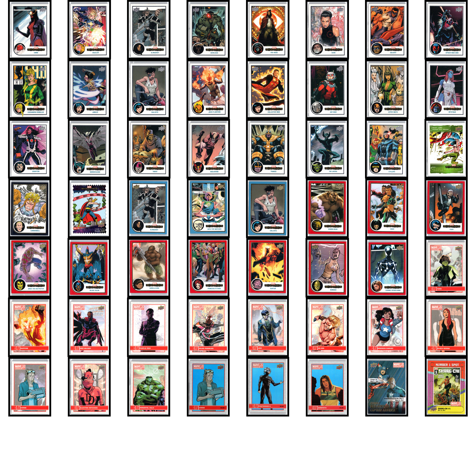 2020-21 Upper Deck Marvel Annual & New Beginnings Base Inserts Lot 110+ Cards NM