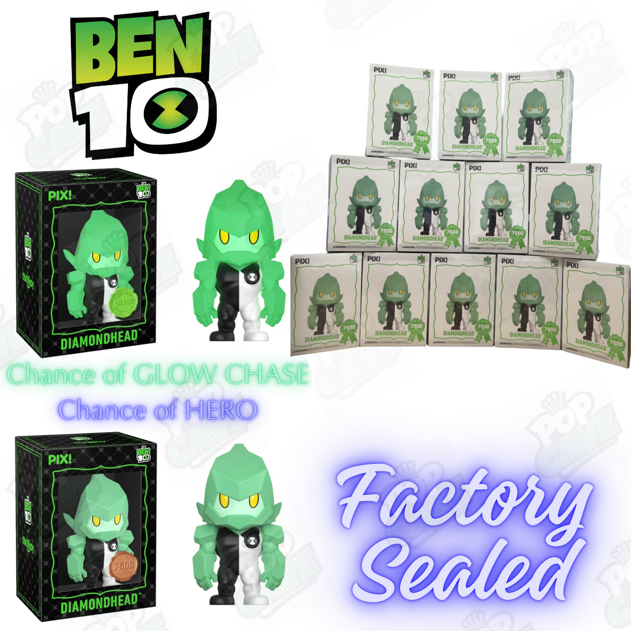 Thrilljoy Pop Cave BEN 10 DIAMONDHEAD Factory Sealed Blind Box CHANCE OF CHASE🔥
