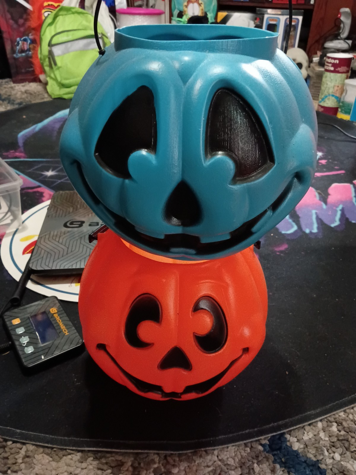 Vintage General Foams Plastic Blow Mold Trick Or Treat Halloween Pails Lot Rare