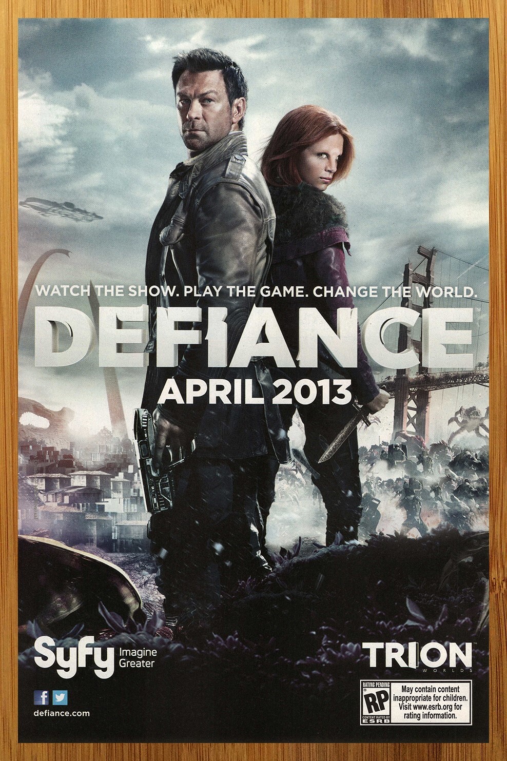 2013 Defiance TV Series Print Ad/Poster SyFy Channel Video Game Show Promo Art