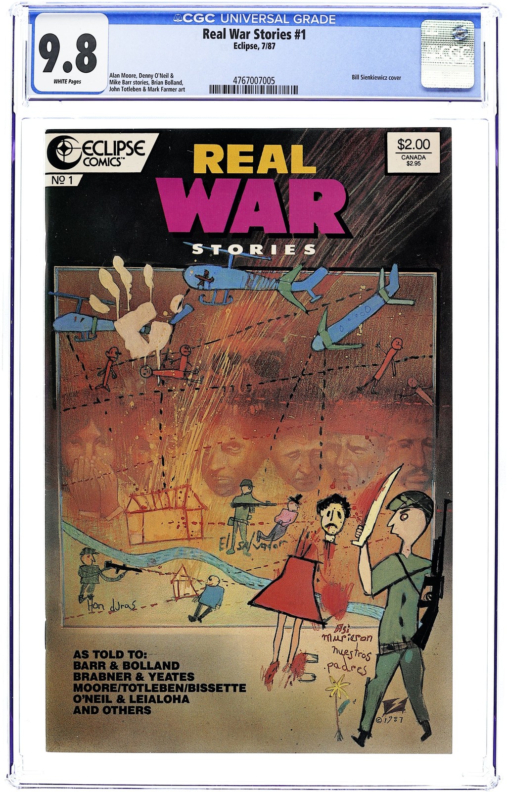 Real War Stories 1A Sienkiewicz CGC 9.8 1987 4767007005