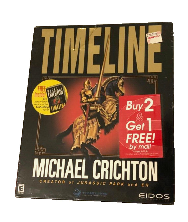 Timeline Michael Crichton Eidos PC Game New Windows 95/98 CD-ROM Vintage Sealed