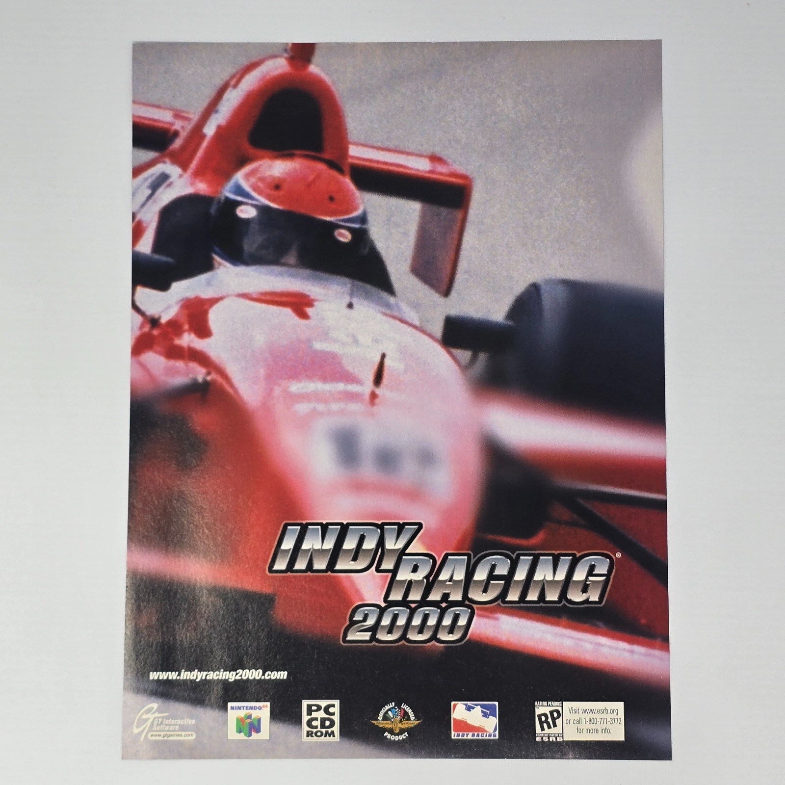 Indy Racing 2000 Nintendo 64 N64 PC Speed Print Ad/Poster Promo Art
