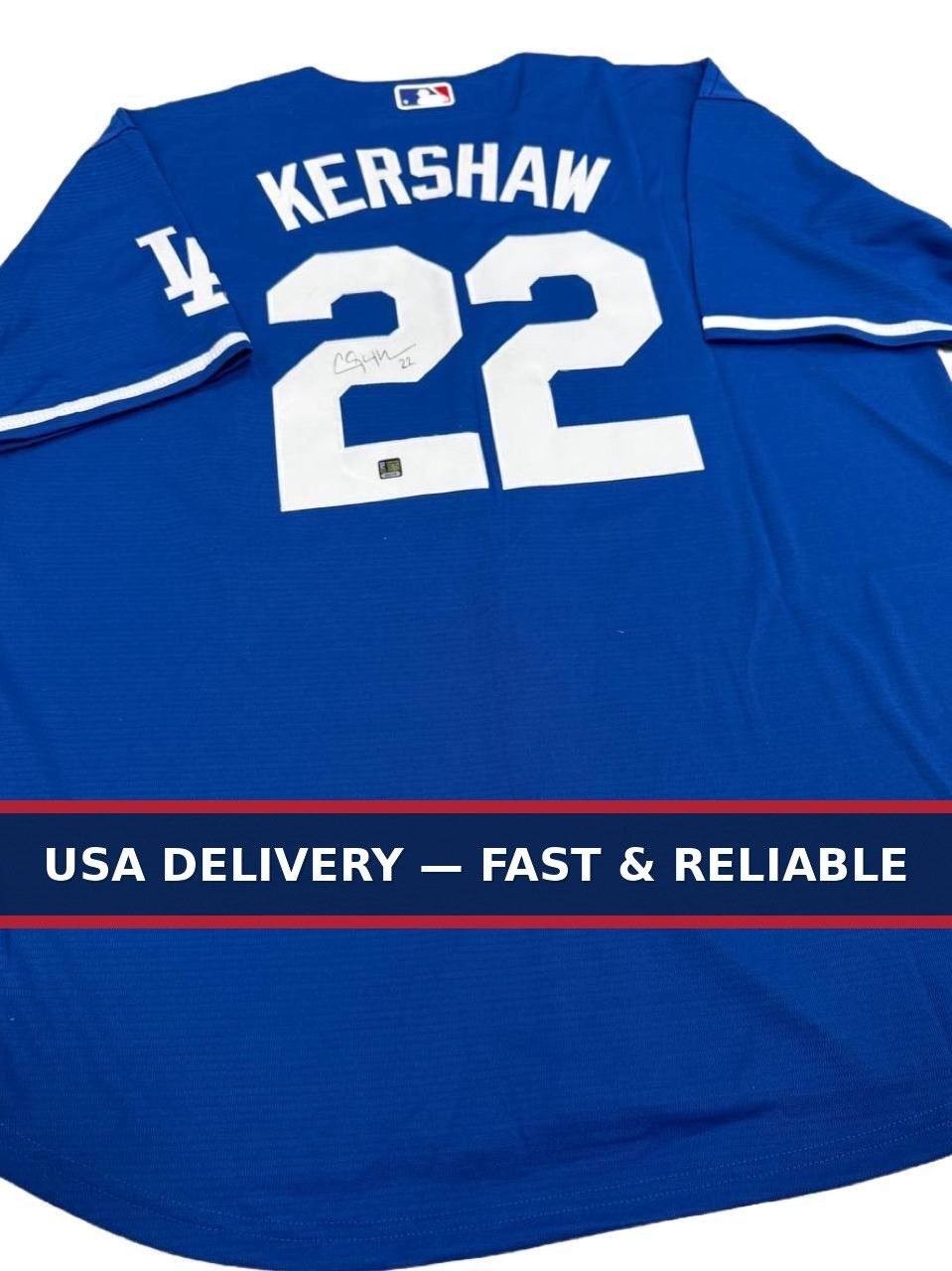 Signed Clayton Kershaw Blue Jersey MLB Autographed COA