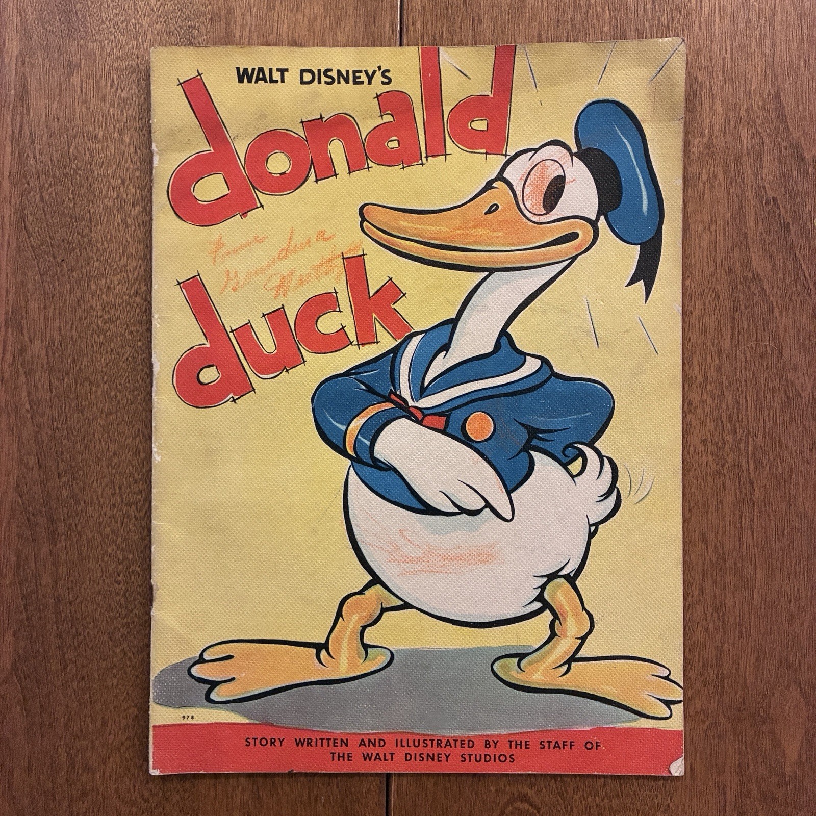 Vintage 1935 Walt Disney\'s Donald Duck Whitman 978 1st Edition Book Linen