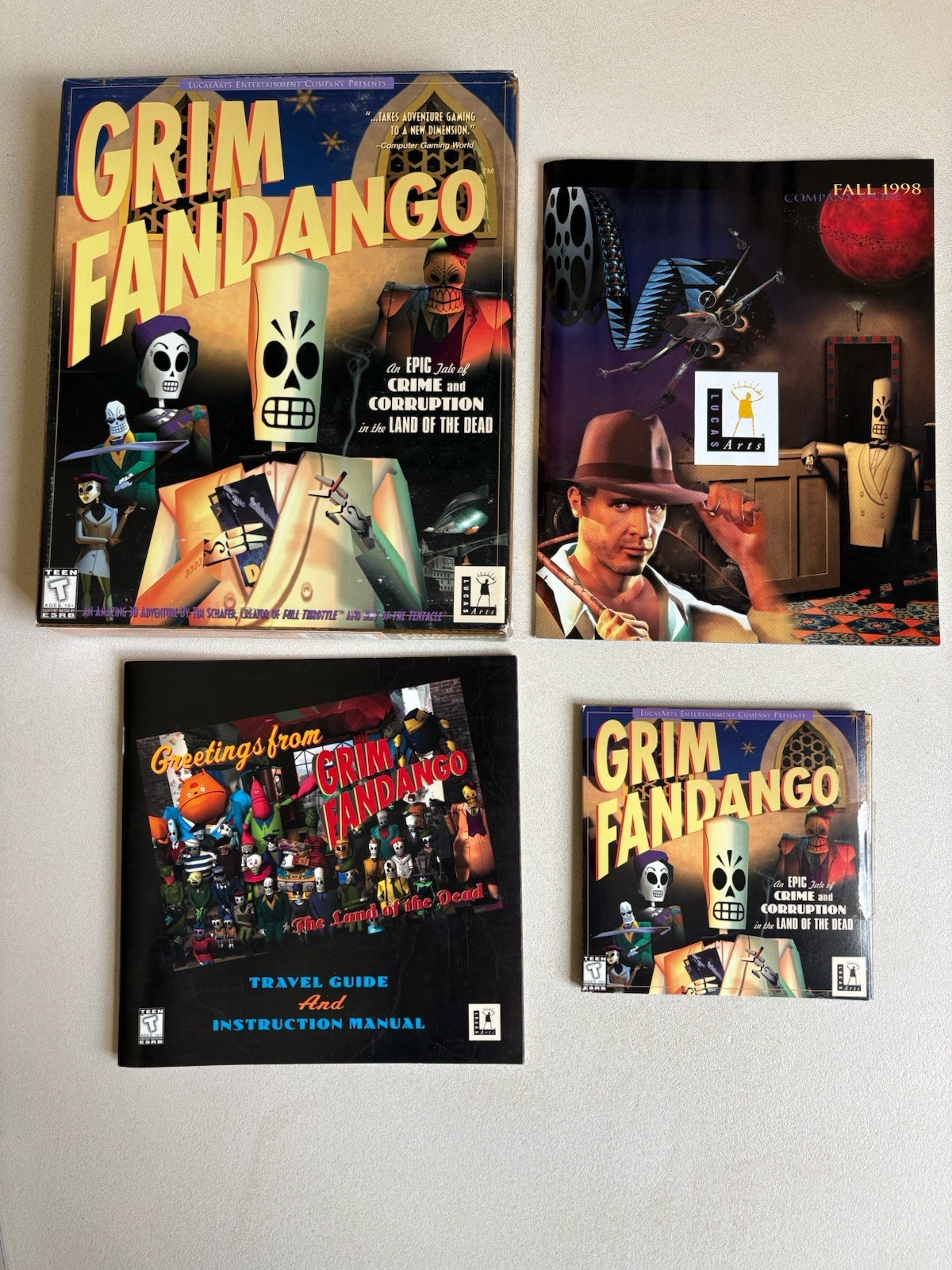 Grim Fandango PC Big Box 2 CD Rom Windows 95/98 Complete