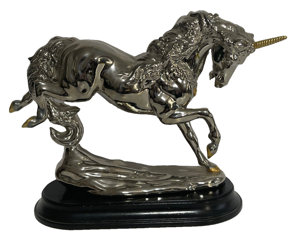 Vtg  1993 Limited Ed #2193 Platinum Majesty Porcelain Unicorn Princeton Gallery