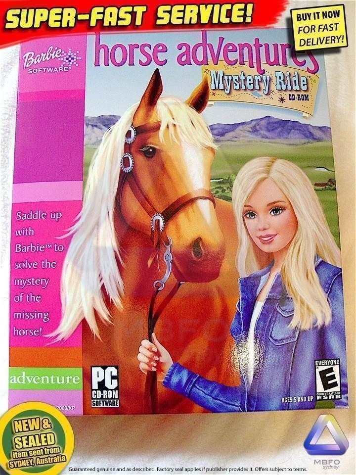 BARBIE Horse Adventures Mystery Ride, kids PC game, NEW, cardboard box folded