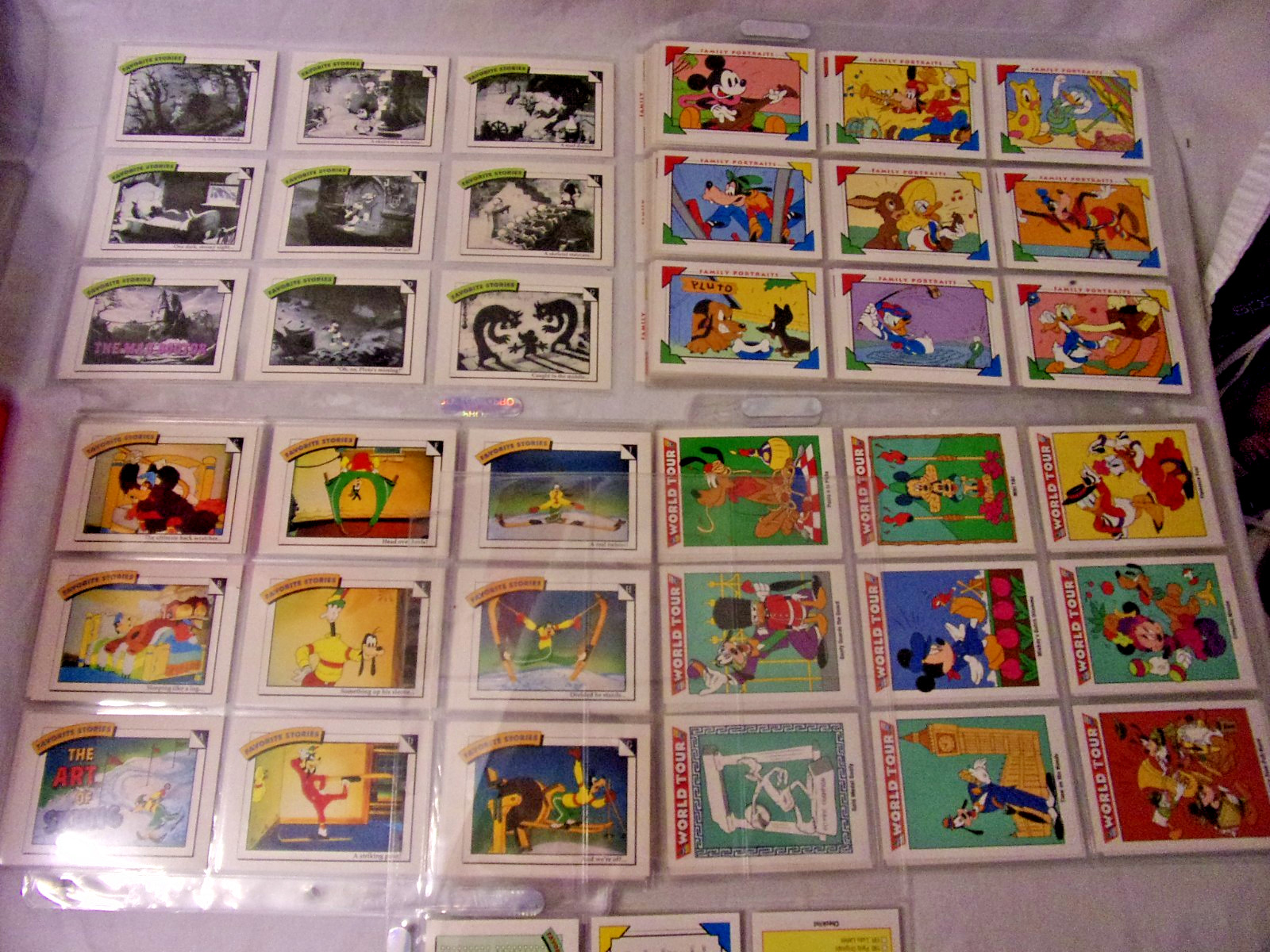 Old Disney Family Portraits, World Tour, Favorite Stories 210 Trading Cards VGC