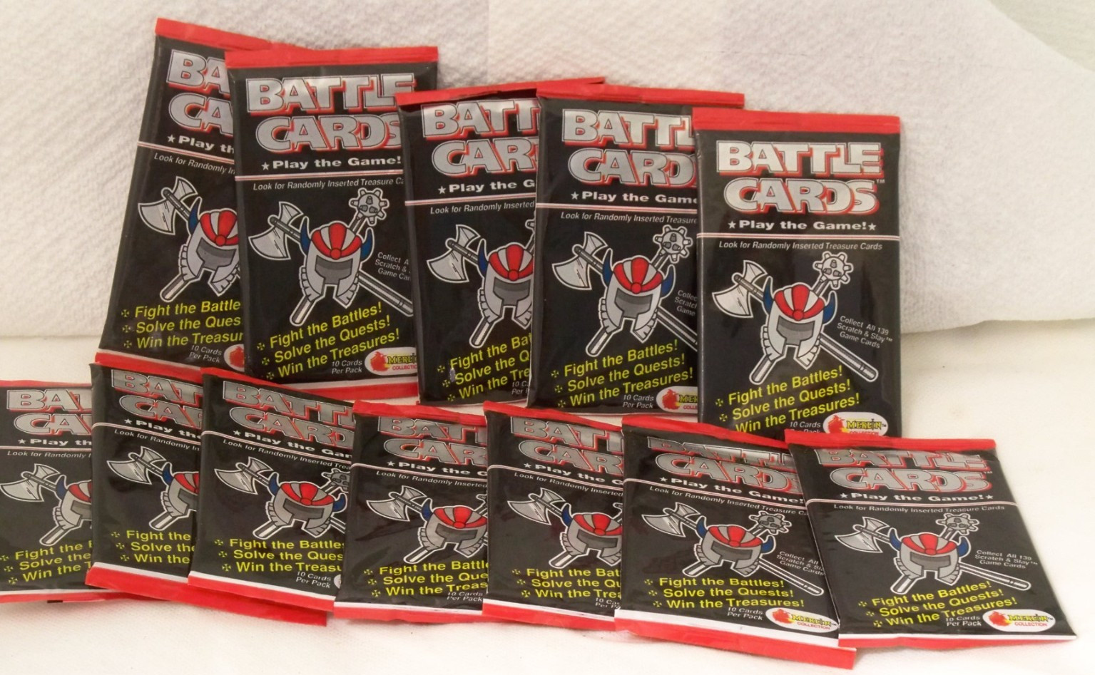 BATTLE CARDS - MERLIN COLLECTIONS - 1993 FACTORY SEALED  12 PACKS TREASURE CARD