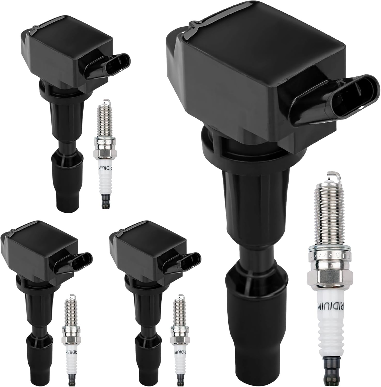HQPASFY UF764 Ignition Coils Pack & Iridium Spark Plugs Set of 4 Compatible with