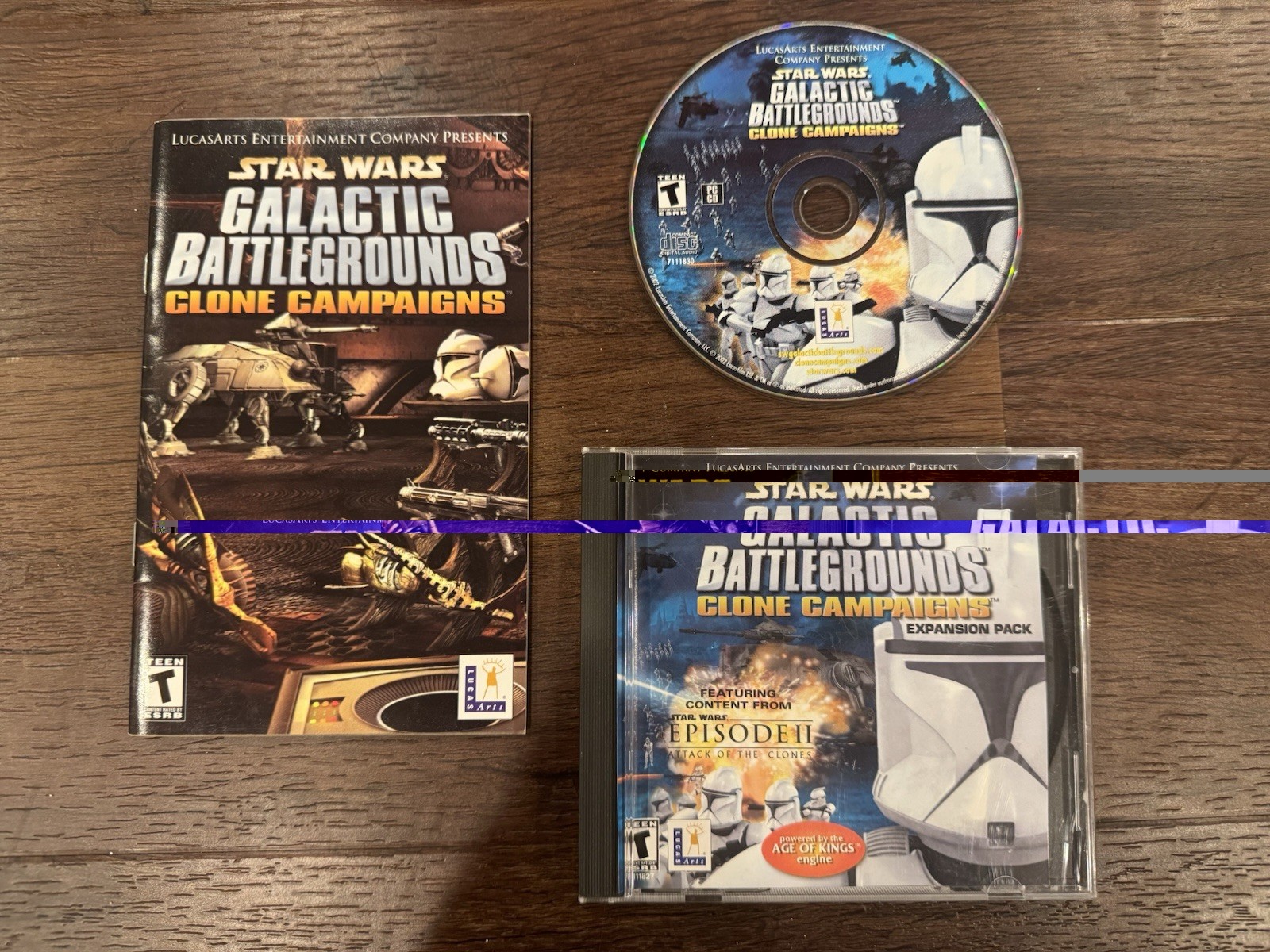 Star Wars Galactic Battlegrounds: Clone Campaigns (PC, 2002) – Compl W/Manual
