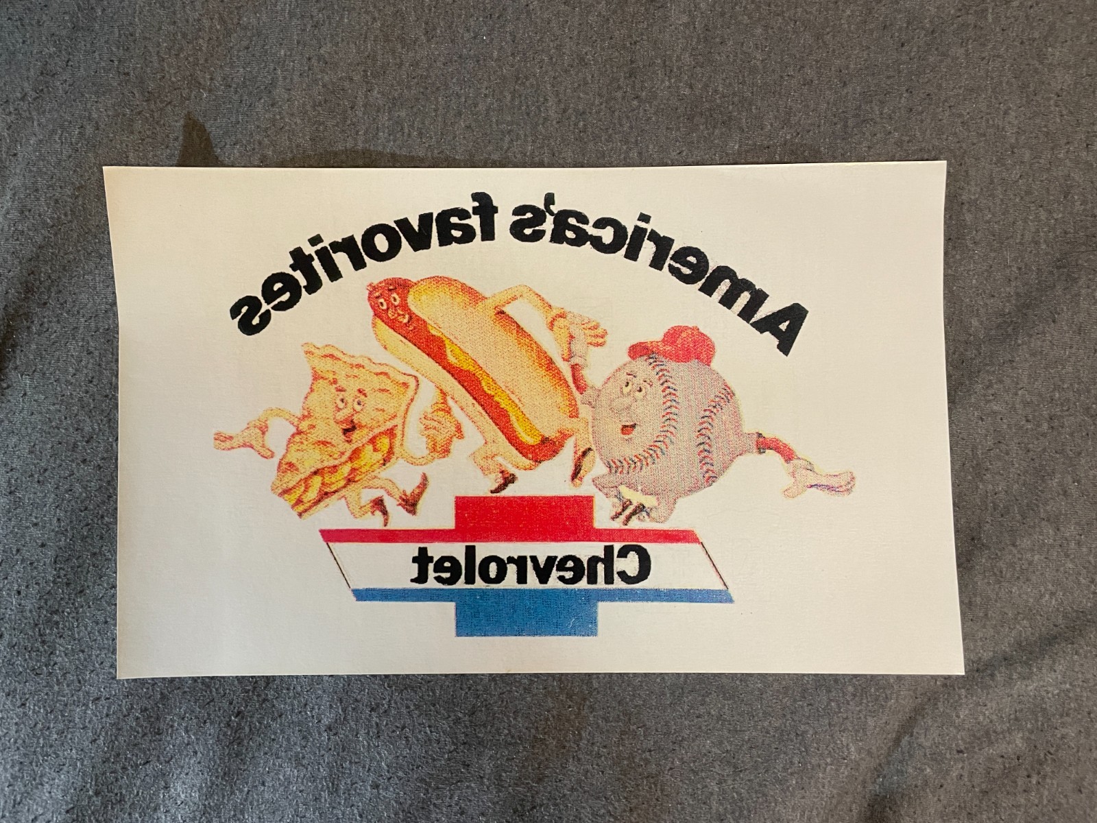 1970's Chevrolet America's Favorite Heat Transfer Iron On Original 8.5