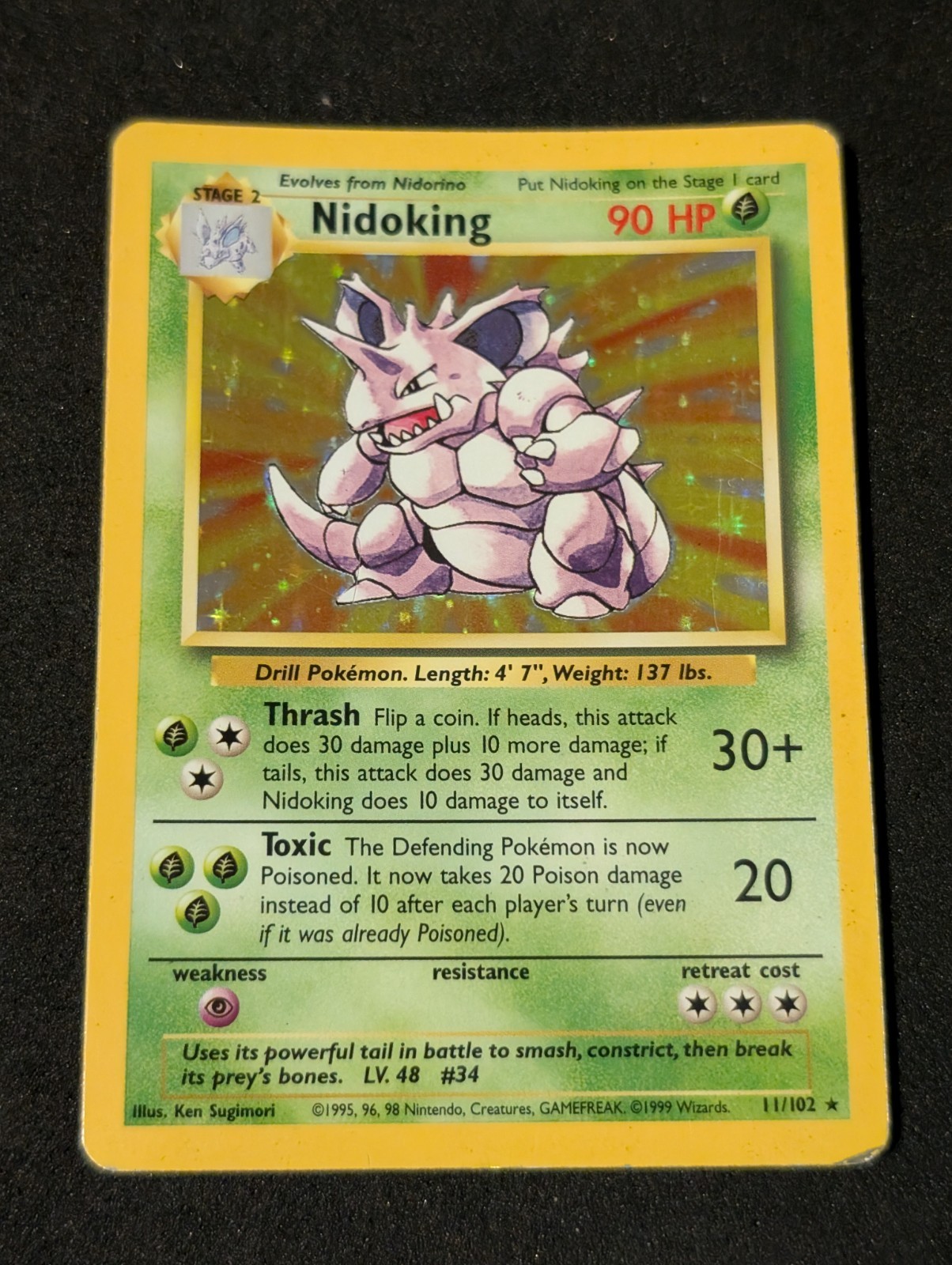Pokemon TCG - Nidoking - 11/102 Holo - Base Set MP+