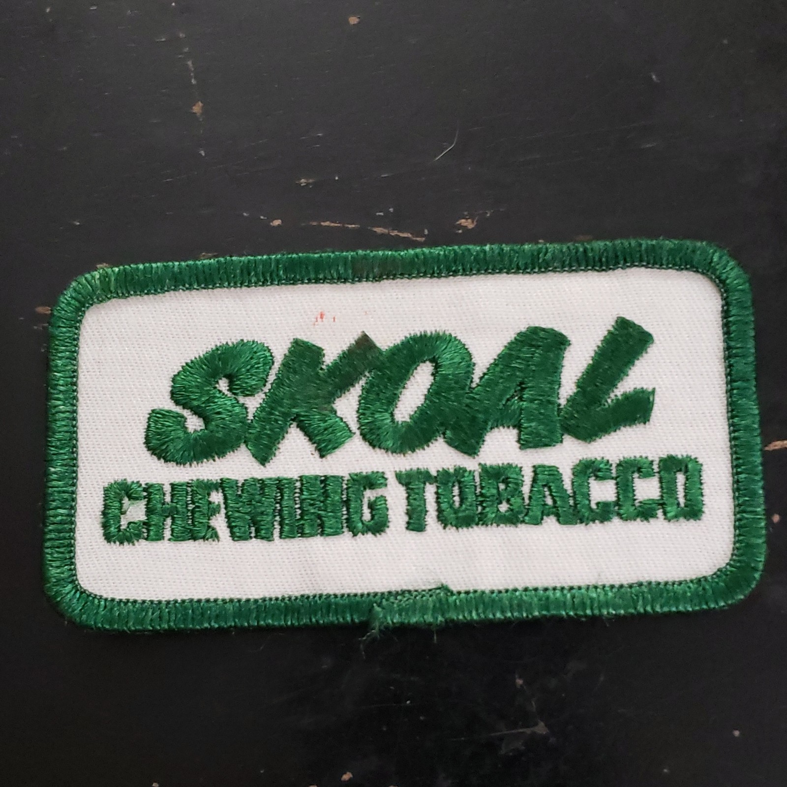 Skoal Chewing Tobacco Embroidered Patch Green White Collectible Handmade