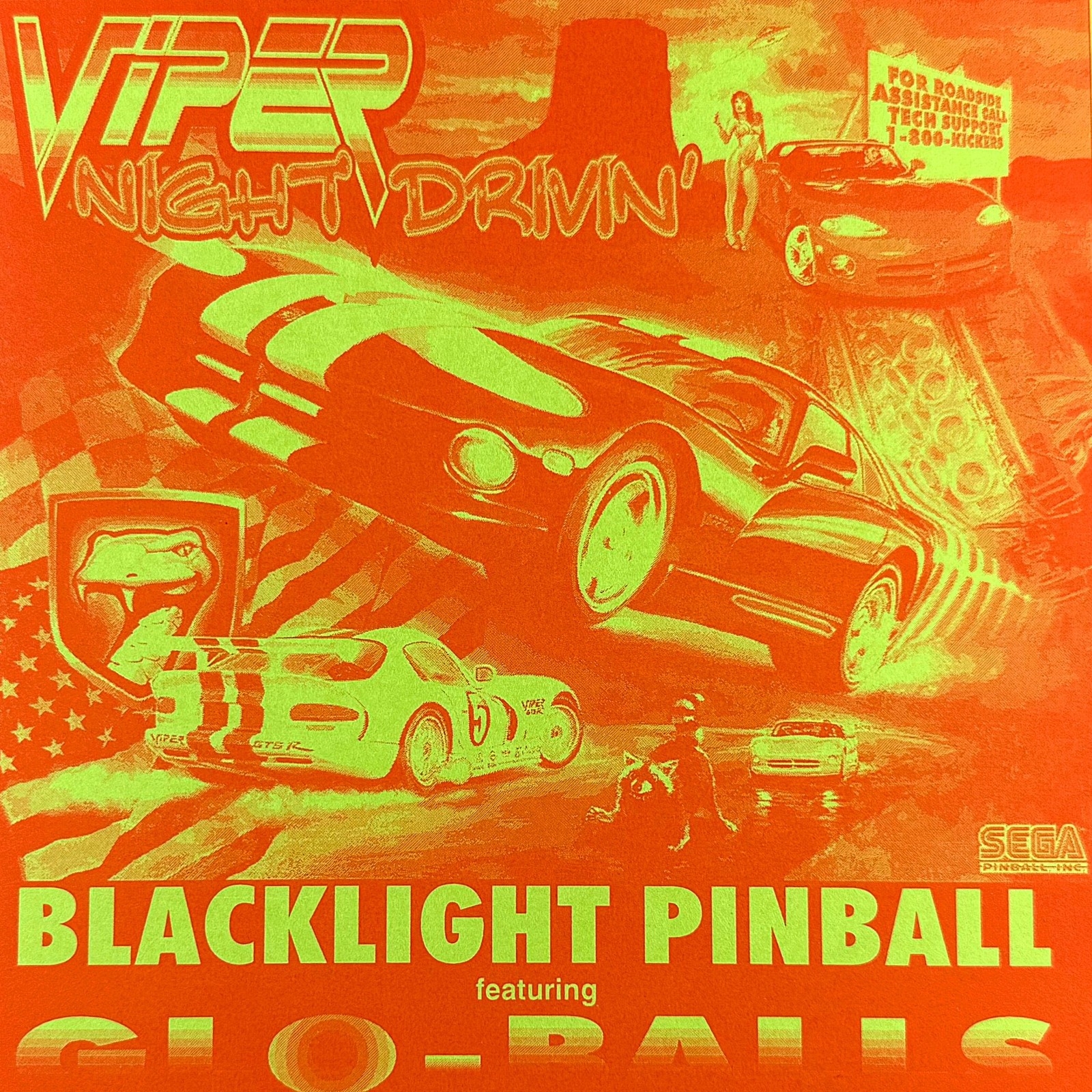 Sega Viper Night Drivin' Pinball Machine Game Manual Schematics ORIGINAL NOS