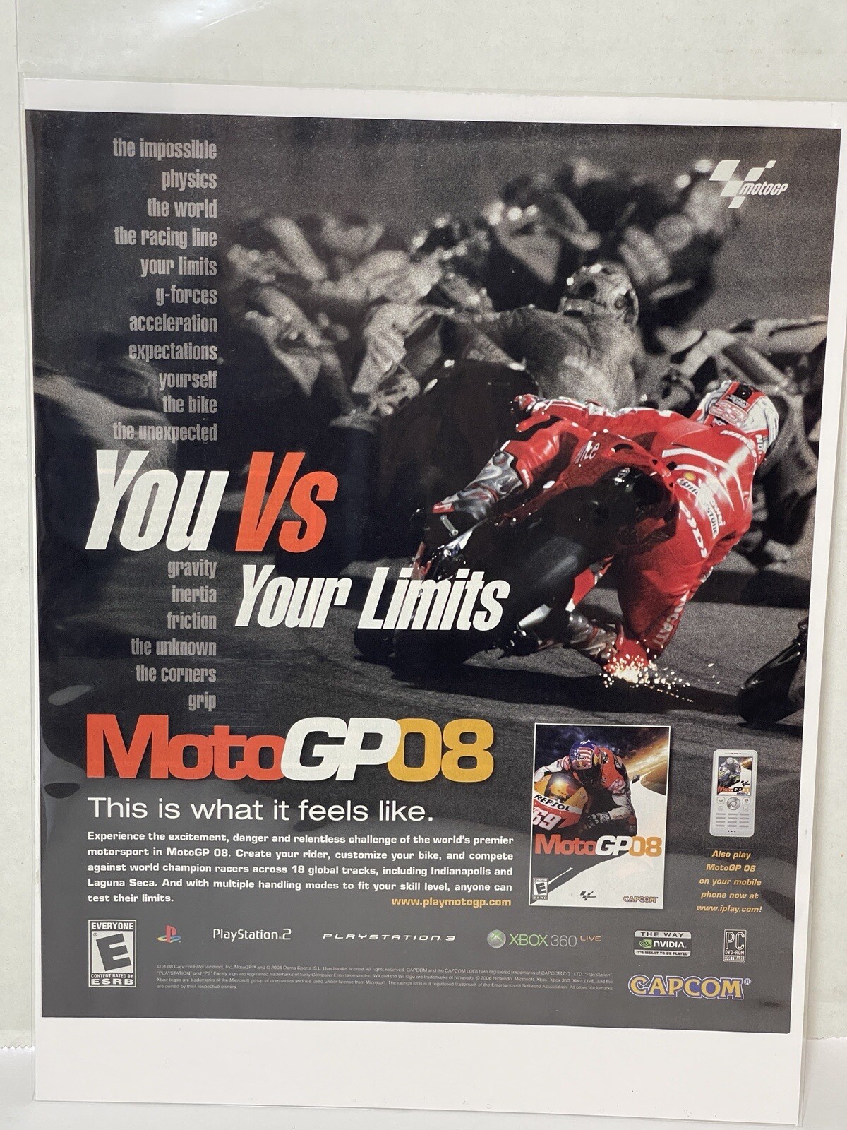 MotoGP \'08 Xbox 360 PC PS3 2008 Video Game Print Ad/Poster Official Promo Art