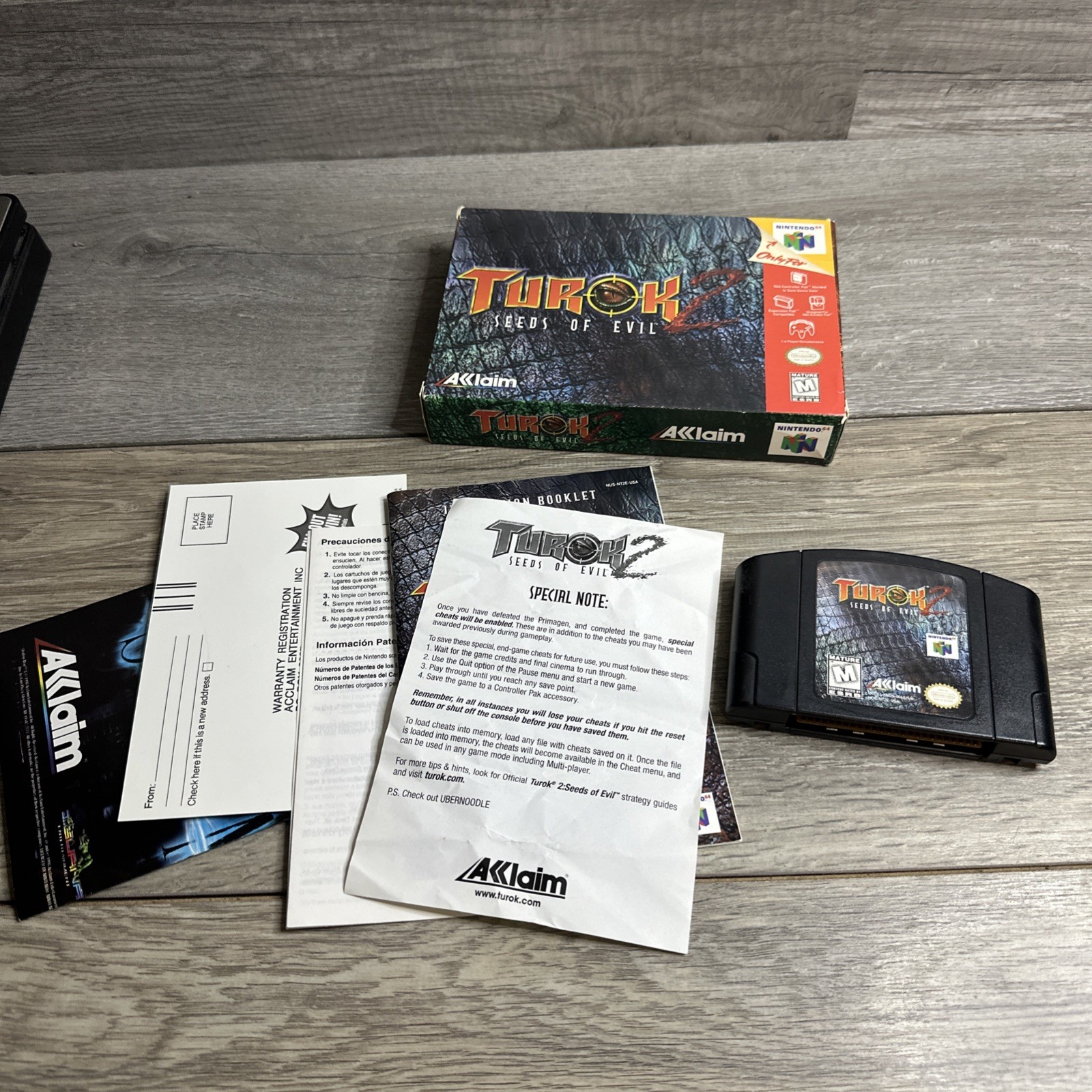 Turok 2: Seeds of Evil (Nintendo 64, N64) CIB Complete with Poster