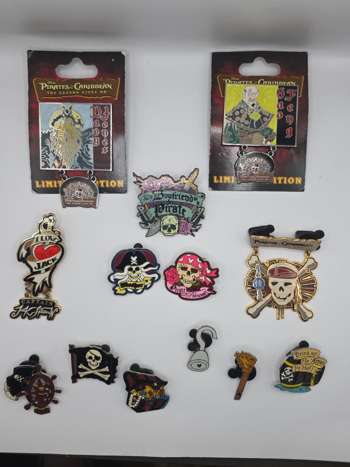Pirates Of The Caribbean 13 Pin Lot Set LE, HM, CL