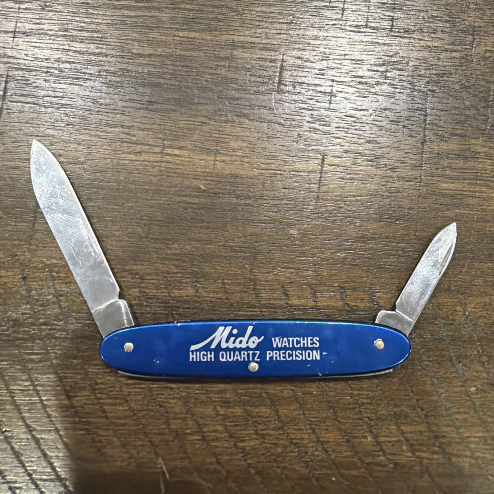 Vintage Victorinox Swiss Army Alox Pocket Pal 84MM 2 Blades Blue Folding Knife