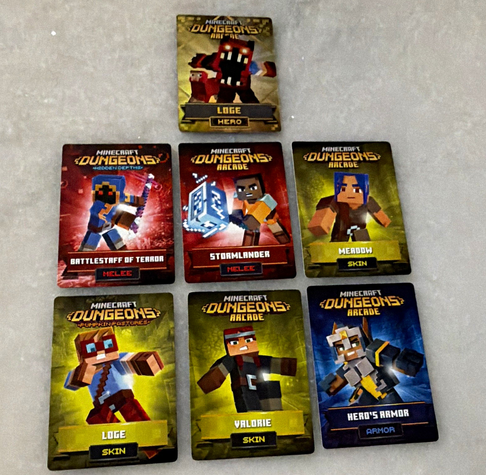 Mojang Minecraft Dungeons Arcade 2021 Lot of 6 Cards Loge Valorie Meadow
