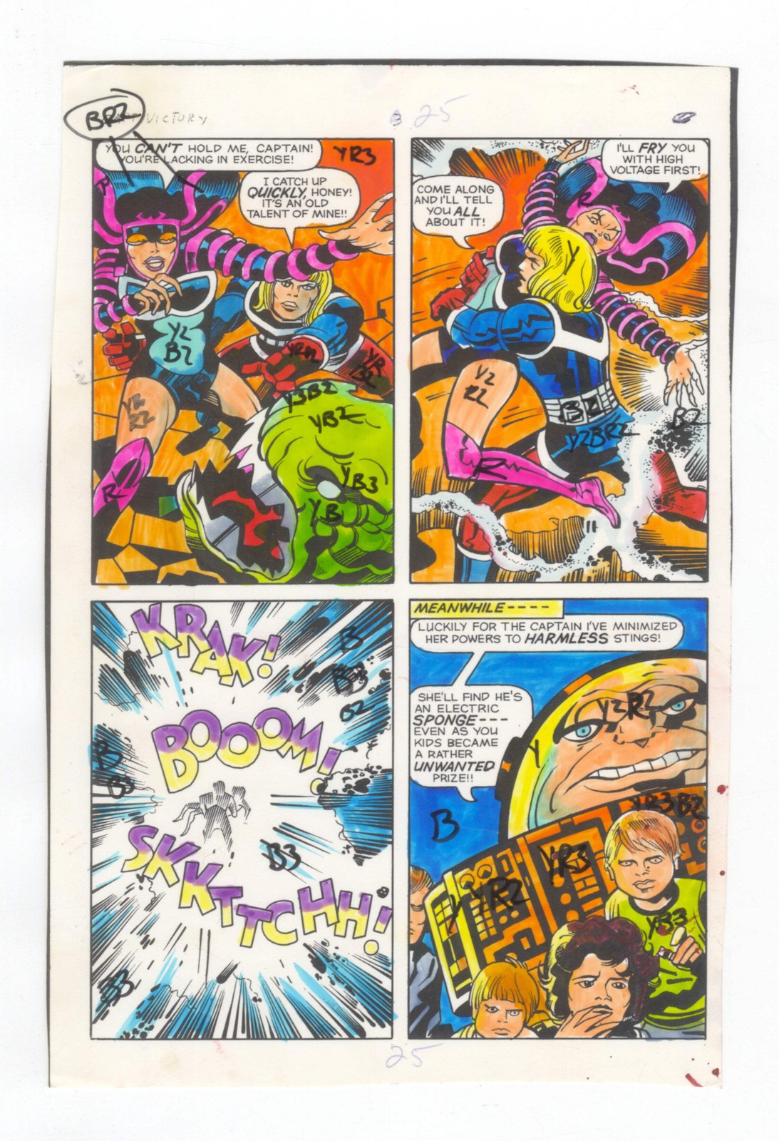Captain Victory #3 pg 28 Kirby COLOR GUIDE Original Comic Production Art