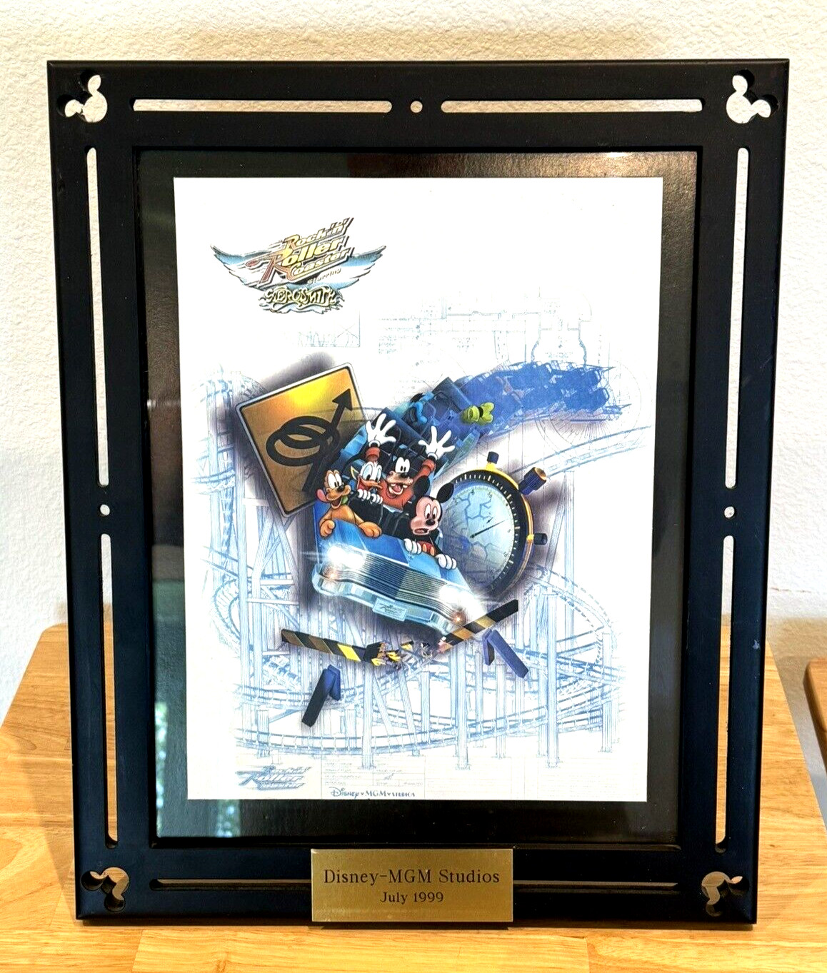 RARE OOAK DISNEY IMAGINEERING GIFT AEROSMITH ROCK N ROLLERCOASTER PRINT JULY 99