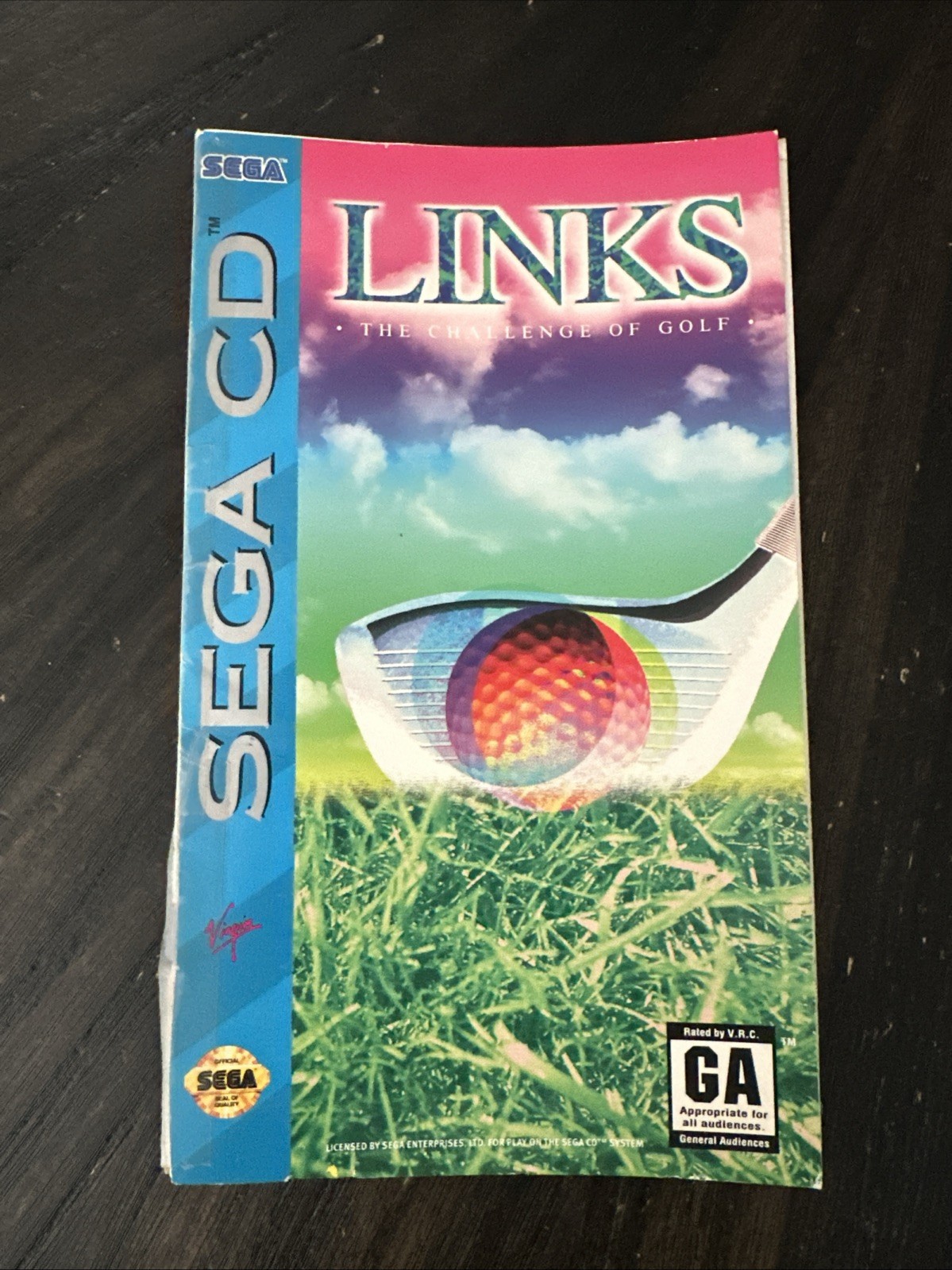Sega CD Manual Only Links The Challenge Of Golf W/Reg Card 