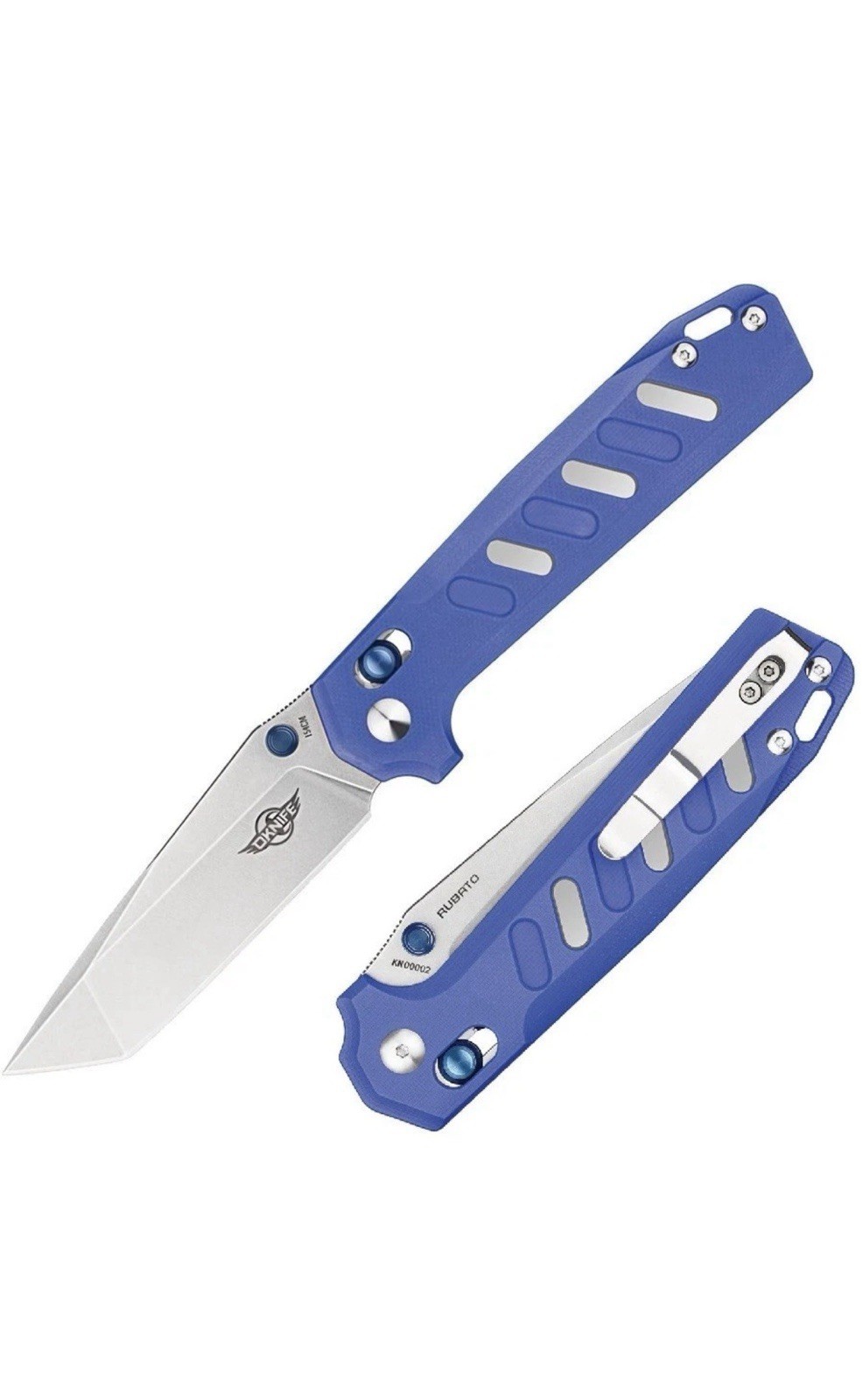 Oknife Rubato Blue Folding Pocket Knife Stainless Steel, G10 Handle Serial #454