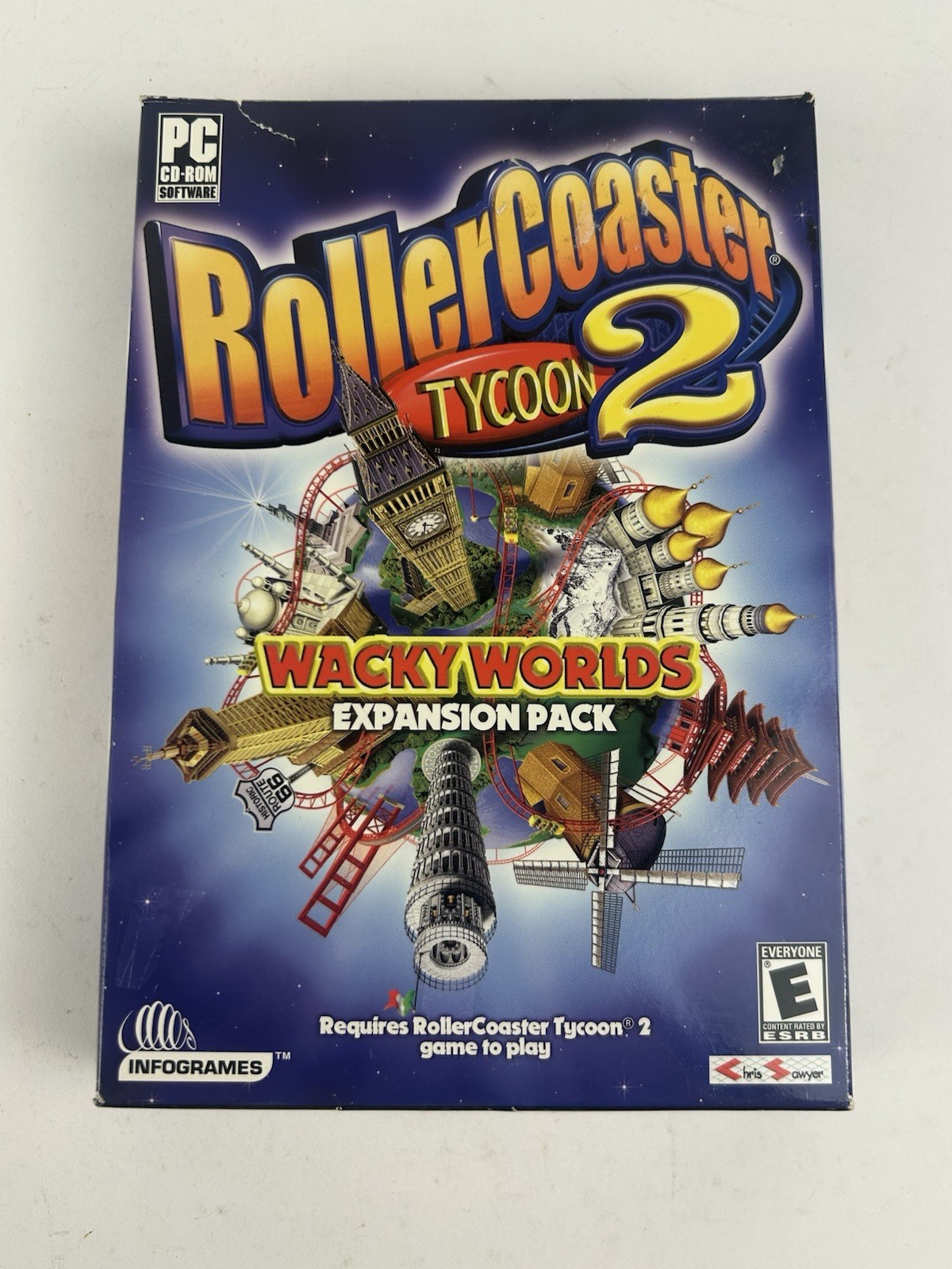 Roller Coaster Tycoon 2 PC: Wacky Worlds, 2003, Big Box, Open Box Good Shape
