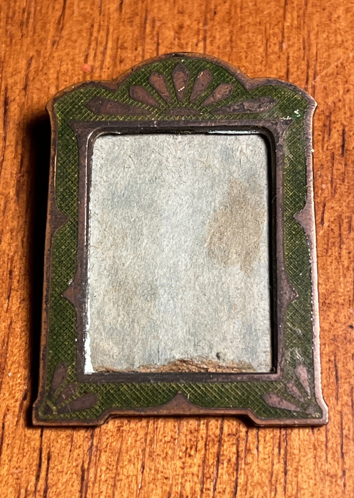 Antique Belle Époque Green 1870s Guilloché Enamel Miniature Picture Frame France