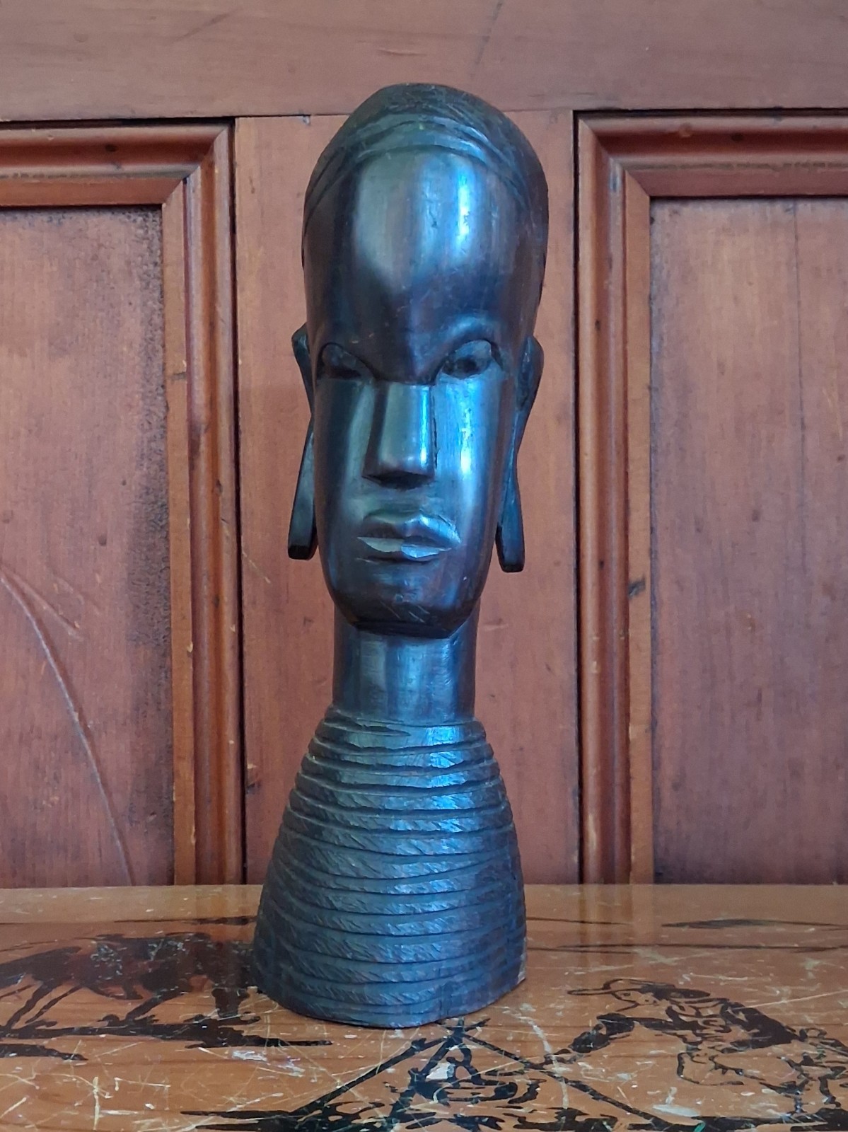 VTG Folk Art African Tribal Hand Carved Tanzania Wood Figure Statue Sculpture