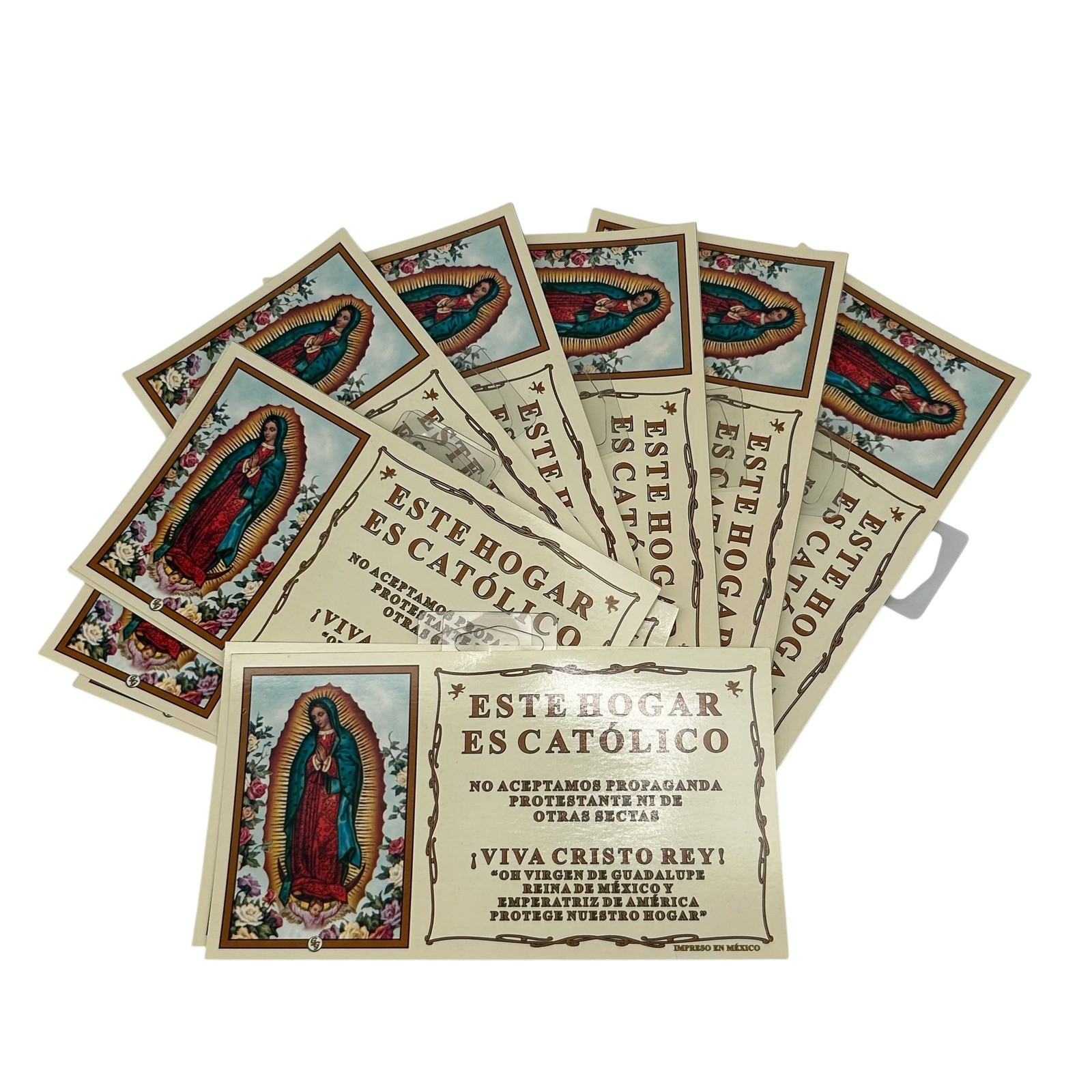 Hogar Catolico Estampa Con Oración De La Magnifica Papel Lustre 12 piezas.