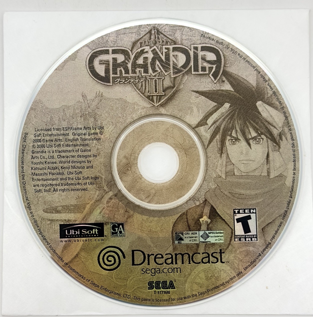 DISC ONLY Grandia II Sega Dreamcast 2000 Game UNTESTED