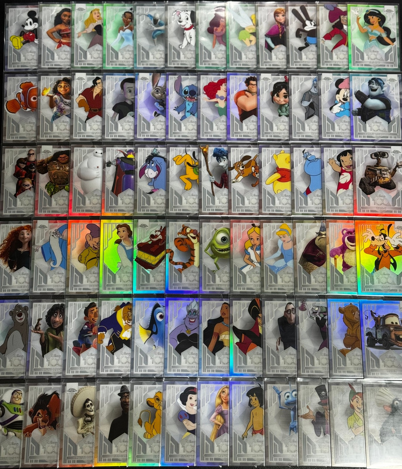 2023 Topps Chrome Disney 100 Mickey/Minnie/Elsa Refractor Full Set 1-100 Lot 100