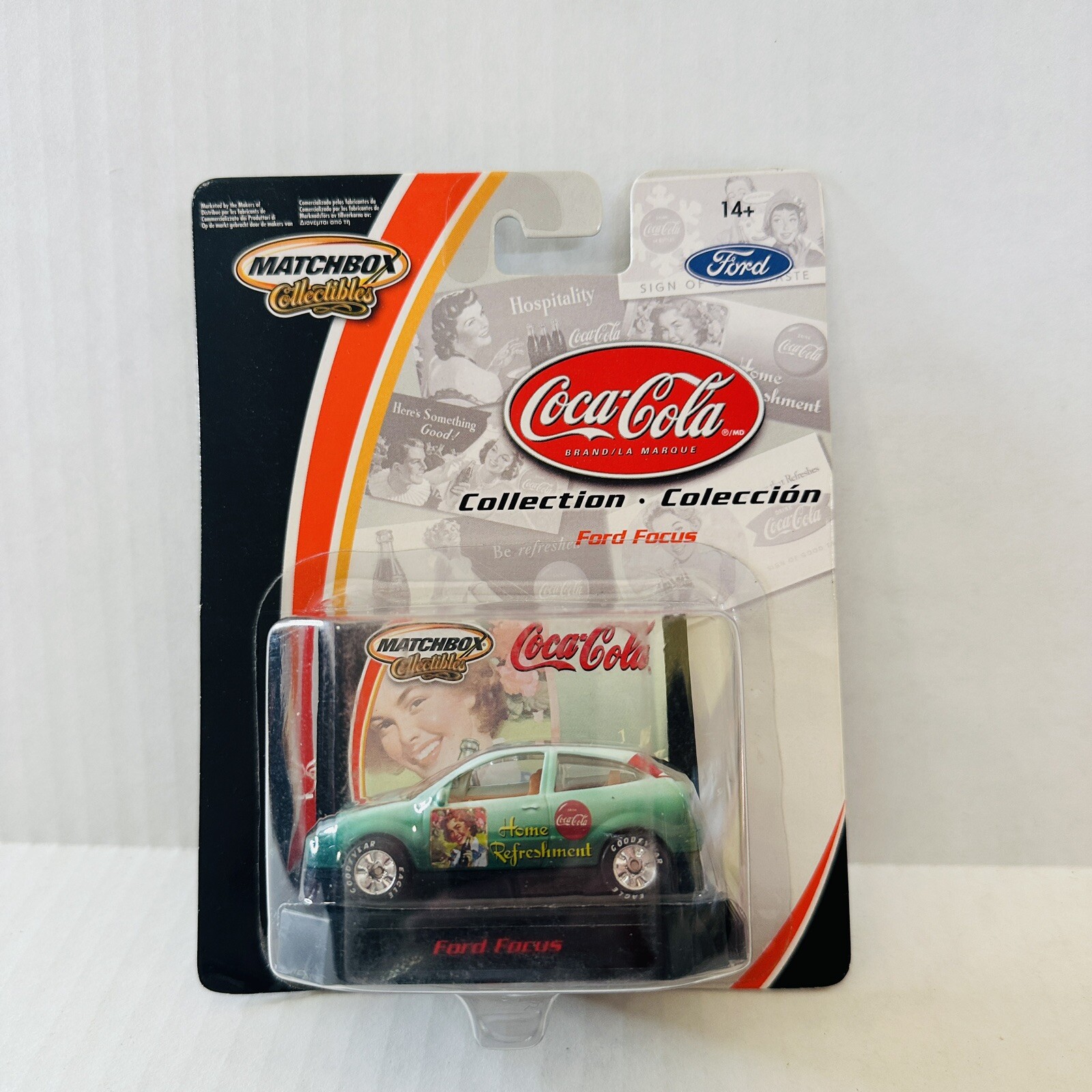 2002 Matchbox Coca Cola Collection Ford Focus Have A Coke And A Smile Green NEW