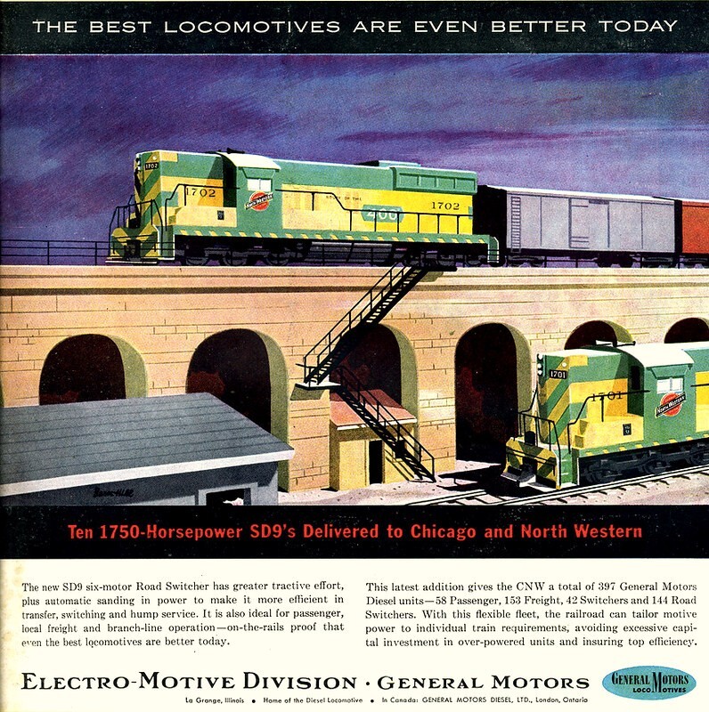 C&NW SD9 by Bern Hill 1950s 8 x 10