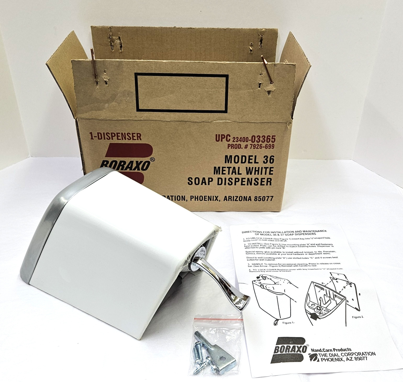 Vintage New Old Stock Boraxo Model 36 Soap Dispenser Borax #7926-699