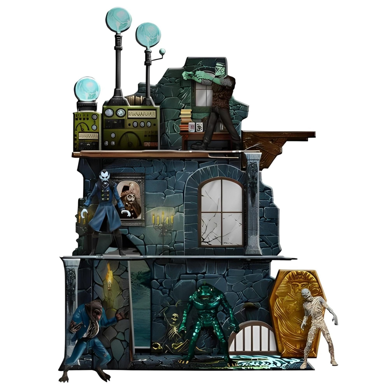 Mezco 5 Points Monsters Tower of Fear Deluxe Boxed Action Figure Set New