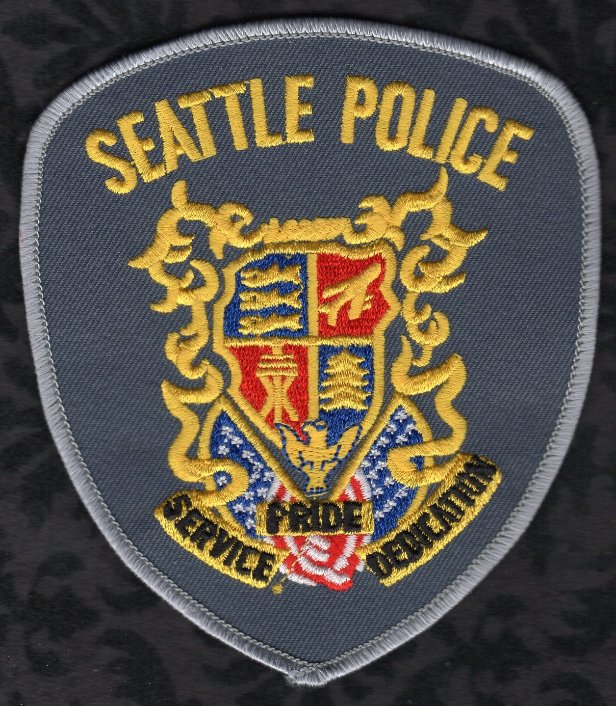 👀🤔👍   Seattle Washington Police Shoulder Patch Silver/Grey