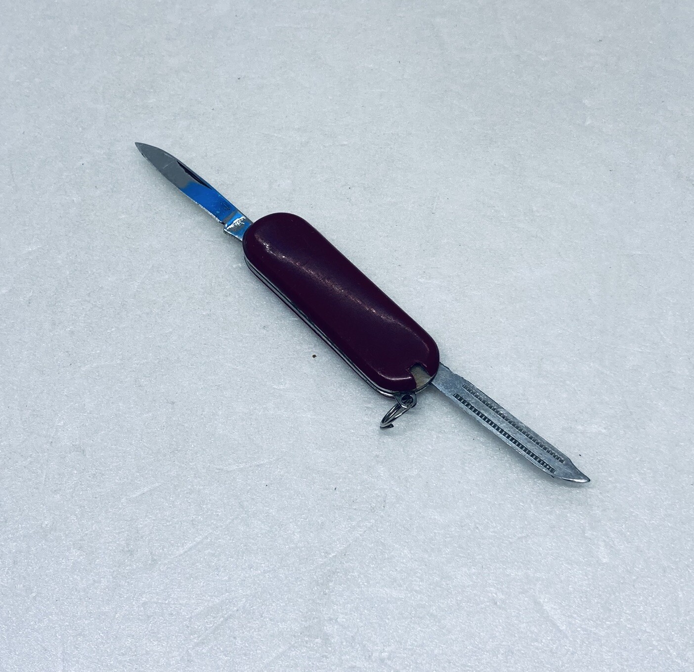 Vintage Red Celluloid Pocket Knife Keychain Stainless Blade 2.25” Art Decor 6