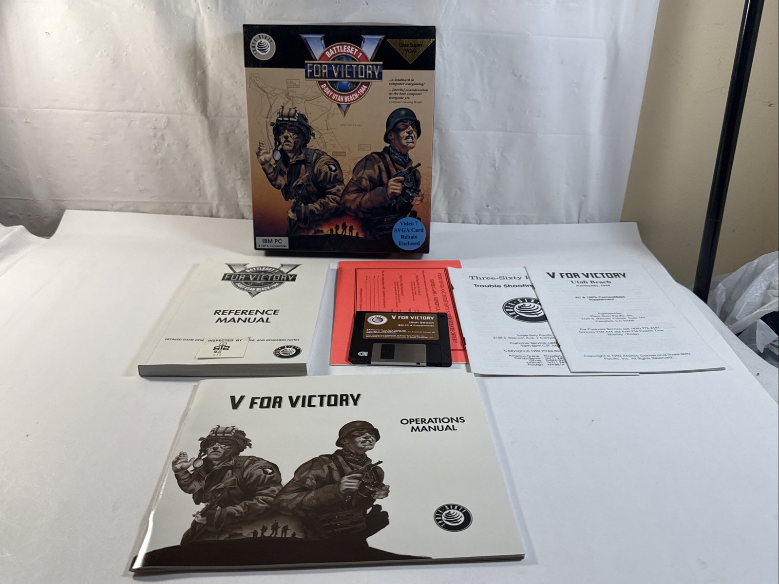 V For Victory Battleset I D-Day Utah Beach IBM PC Big Box Game Complete CIB 1992